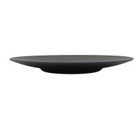 Camping Matte Black Melamine Salad Plate 14'' Non Toxic Round