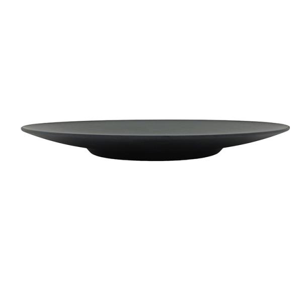 Camping Matte Black Melamine Salad Plate 14'' Non Toxic Round