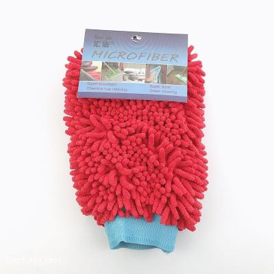 Luva 100% da lavagem da limpeza do carro do poliéster 1200gsm Microfiber com punho elástico