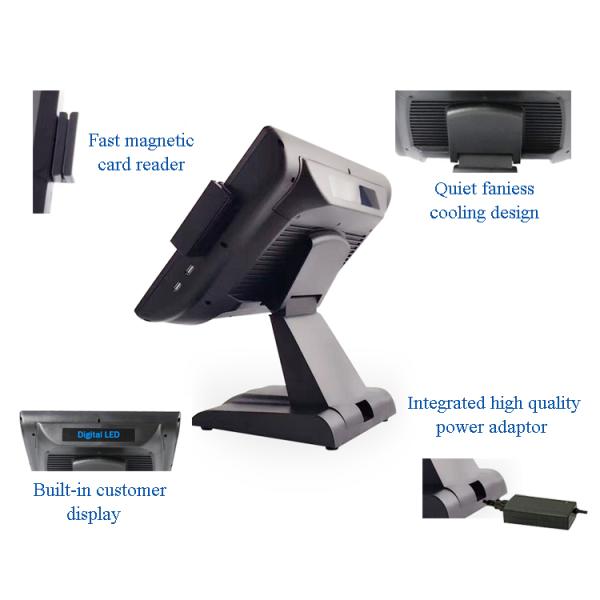 Compact All In One POS PC , POS System With Cash Drawer A+ Grate LED PANEL