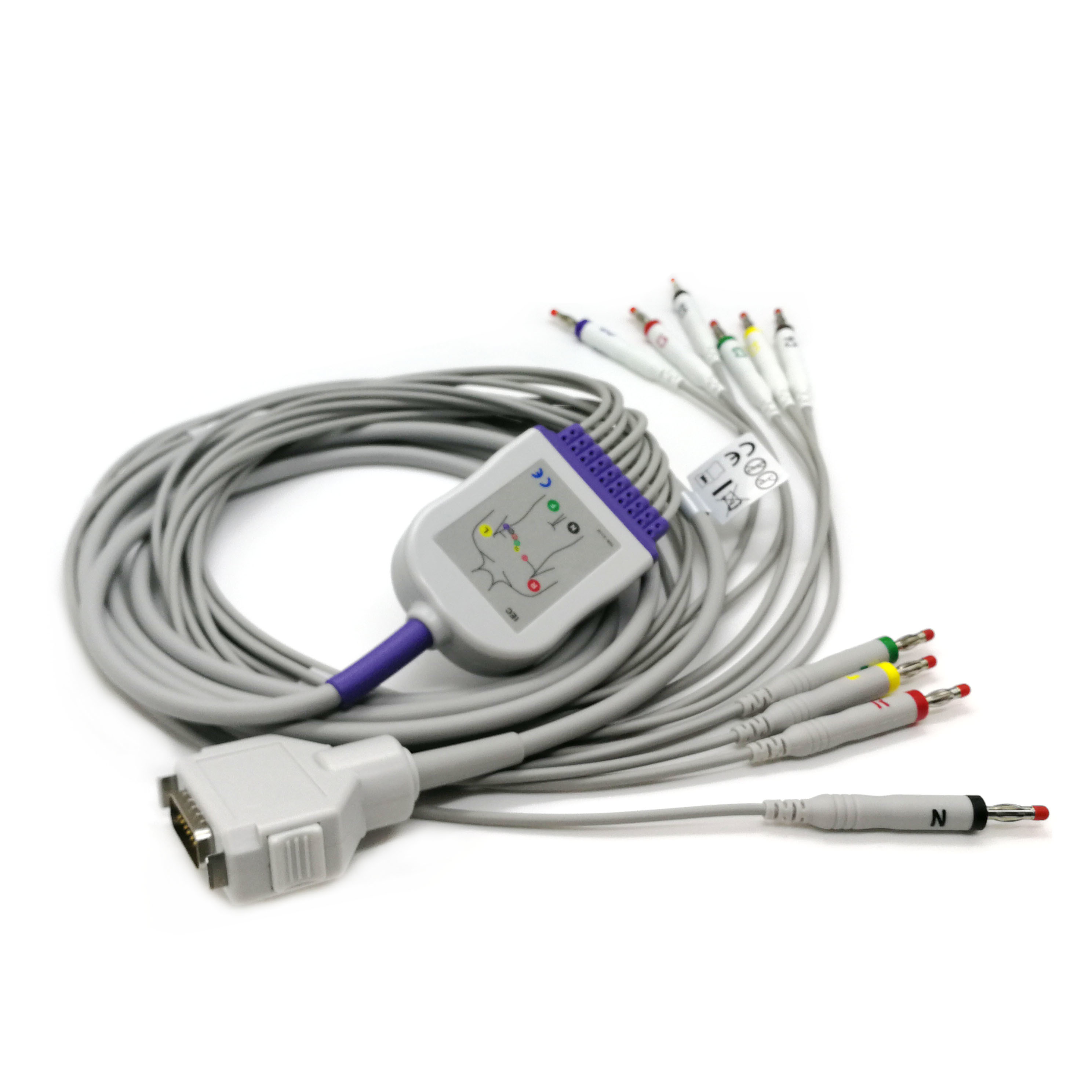 Серый цвет кабеля TPU кабеля EKG Ecg руководства Banana4.0 10 не красит никакое сопротивление