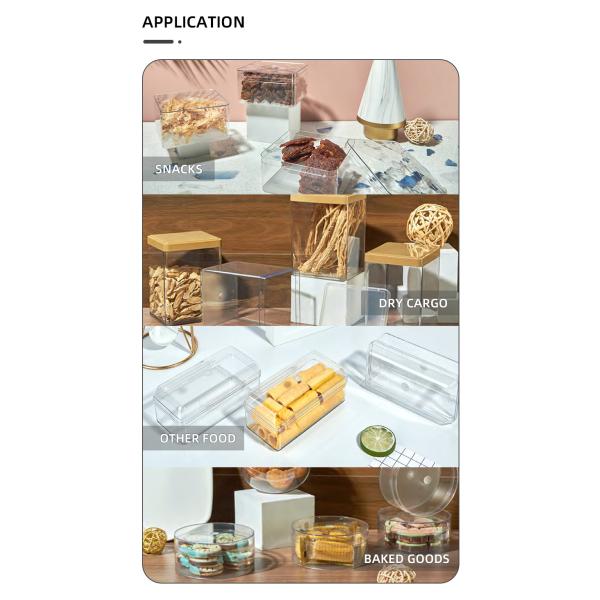 ODM пластиковой коробки ЛЮБИМЦА пищевых контейнеров прозрачного квадрата пластиковый