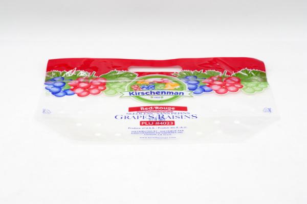 Flexible Fruit And Veg Bags Custom Printed Sealed Side Packaging Zipper With Vent Holes