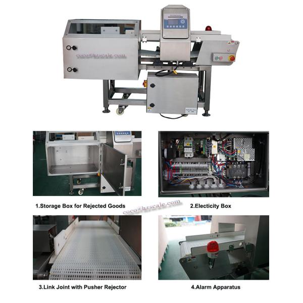Пояс PVC 304ss обрамляет автоматические металлоискатели качества еды в линии упаковки