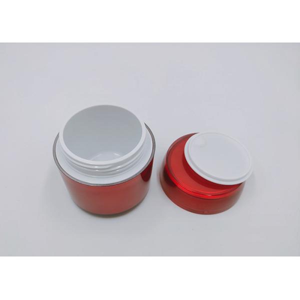 30g Acrylic Cream Jars Cosmetic Packaging Light Weight With Red Screw Cap