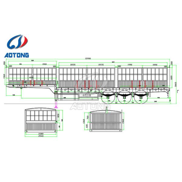 Fence Semi Trailer with Mechanical or Air Suspension 12R22.5 Tyres