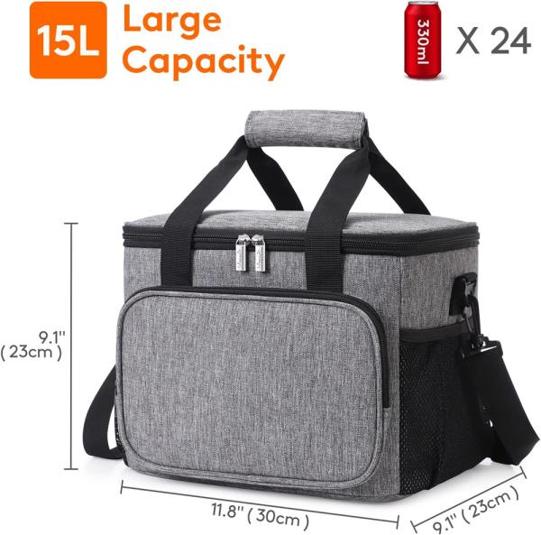 24 Can Insulated Cooler Bags 600D Oxford Large Lunch Bag For Adult Men Women