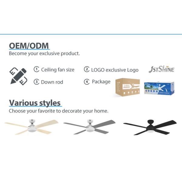 Modern Design Home Office LED Ventilador de teto com lâminas de MDF e luz de controle remoto ODM