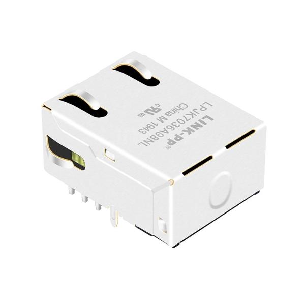 L829-1J1T-43-F Compatible LINK-PP LPJK7036A98NL 10/100/1000 Base-T Orange&Green/Yellow LED Tab Up Low-Profile RJ45 Pcb monté par prise électrique
