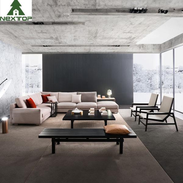 Modern Solid Wood Frame Fabric L-Shaped Sofa Awaiting Area Negotiation Set