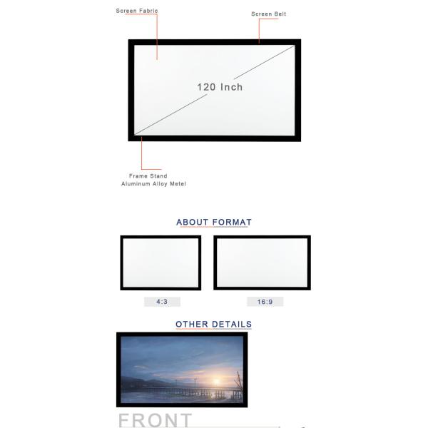 Экран репроектора стены моторизованный держателем 120 дюймов