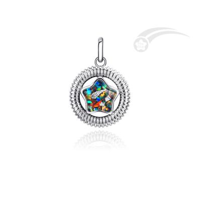 Distinct Meteorite Galaxy 925 Silver Star Shape Pendant 18-20mm Size