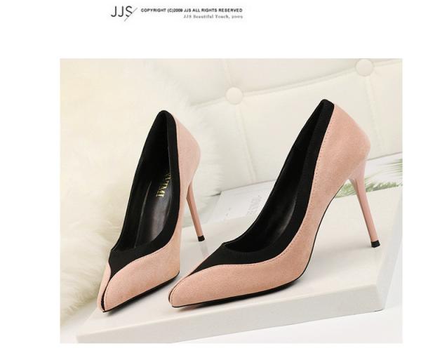 ZM004 9628-13 New Style Wedding Shoes Pointed Toe Shallow Mouth Color Matching High Heels Korean Style Super High Heel S