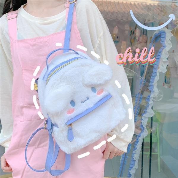 Wholesale Cute Furry Plush Dog Mini Backpack for Girls Double Shoulder Bag for Kids Gift Kawaii School Backpacks