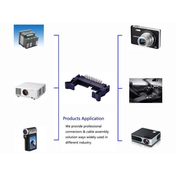 Right Angle 26 Pin PCB Wire To Board Connectors Ejector Header Black Color