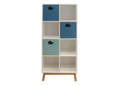 Cube Pine Wood Whale Shape Cutting BSCI H41.5CM 20KG Kids Storage Cabinet