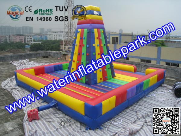 Durable Outdoor Mobile Inflatable Rock Climbing Wall  for Kids