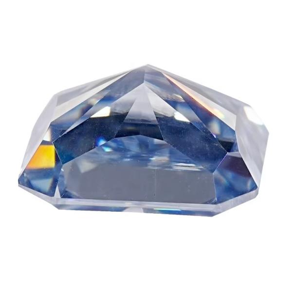 VVS 1ct Раздавленный лед Радиоактивный отрезанный мойсанит Бриллиантовый Синий Меле Мойсанит