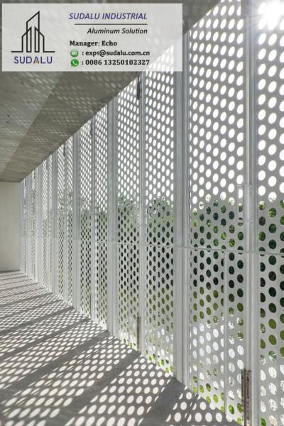 Customized Aluminum Perforated Veneer Panel Metal Pallery Decoration Screen