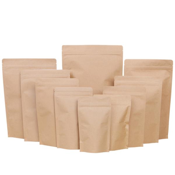 Wholesale doypack stand up aluminum foil food packing kraft paper k bags