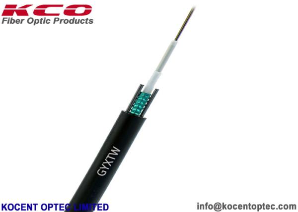Outdoor Armoured GYXTW Fiber Optic Cable 2-24 Core Single Mode LSHZ PVC Material