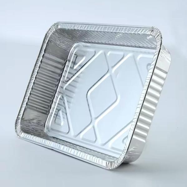 Plateau de lasagne en aluminium rectangulaire chaud et froid Plateau de lasagne en papier d'aluminium jetable