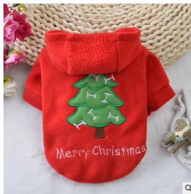 Dogs Christmas tree decoration clothes Christmas high quality polar fleece pets Christmas clothes red color
