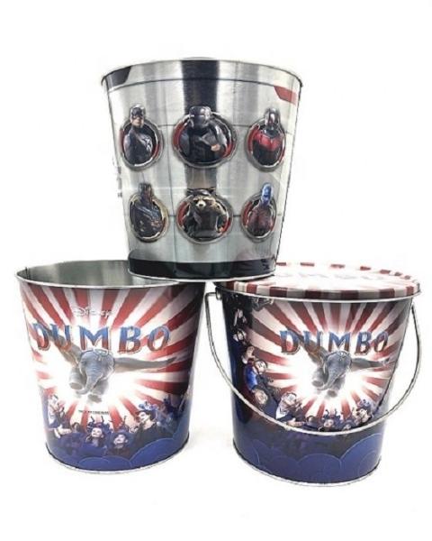 DADI Household 2.4L Popcorn Gift Tins Classic Metal Oval Metal Popcorn Bucket Stacking Shape