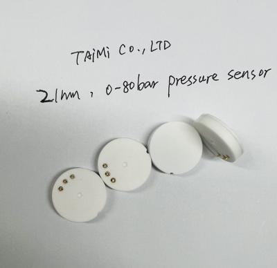 meio líquido corrosivo cerâmico redondo do sensor 100bar da pressão da capacidade de 21mm