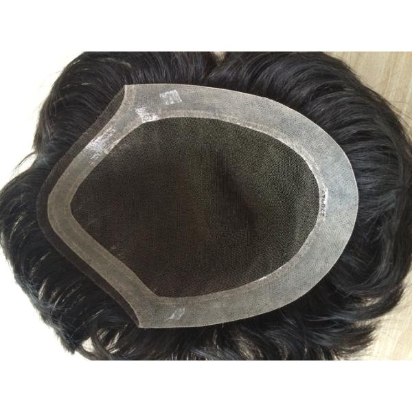 Medium Brown Lace Color Human Hair Man's Toupee Bleached Knots for a Natural and Realistic Appearance Ideal