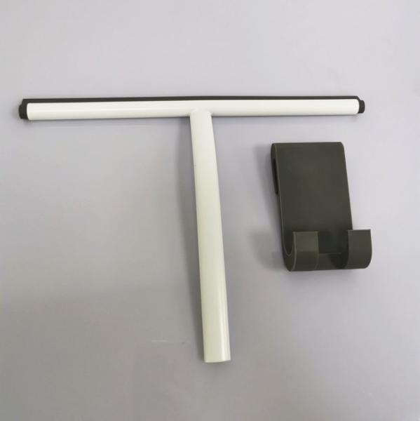 Handle Stainless Steel Window Squeegee Cleaning Door Glass Wiper Squeegee with Silicone Holder