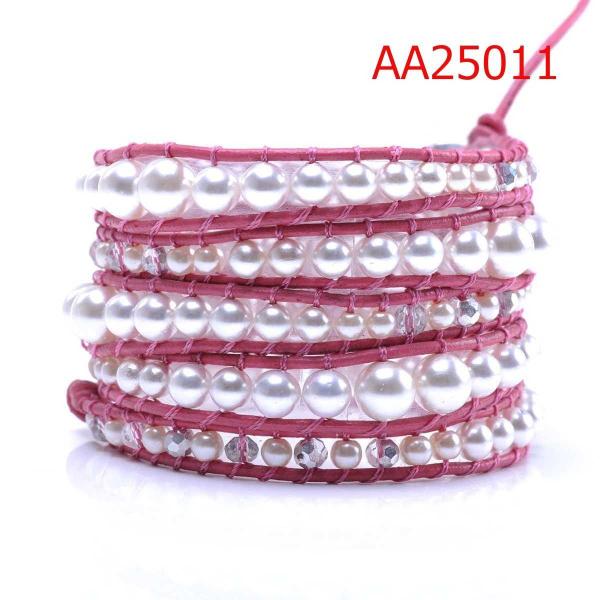 New style shiny sparkling Pearl Beads, High quality guarantee Leather Wrap Bracelets