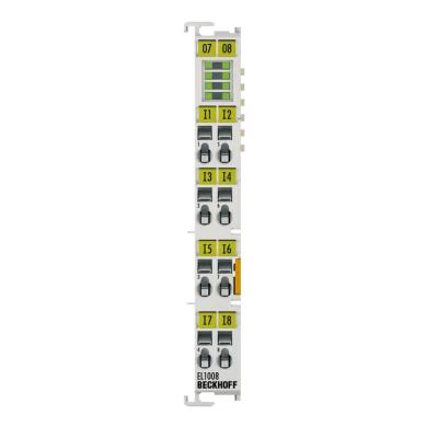 EL1008 Beckhoff. Terminal EtherCAT, entrada digital de 8 canais, 24 V DC, 3 ms.