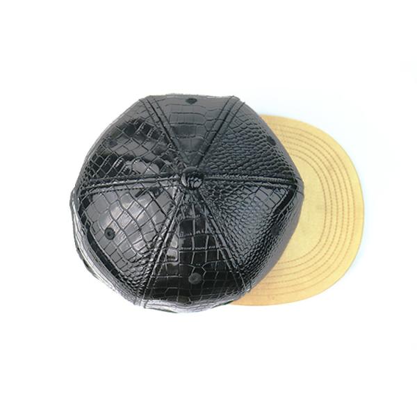 3D Embroidery PU Flat Brim Snapback Hats / Hip Hop Fluorescent Cap