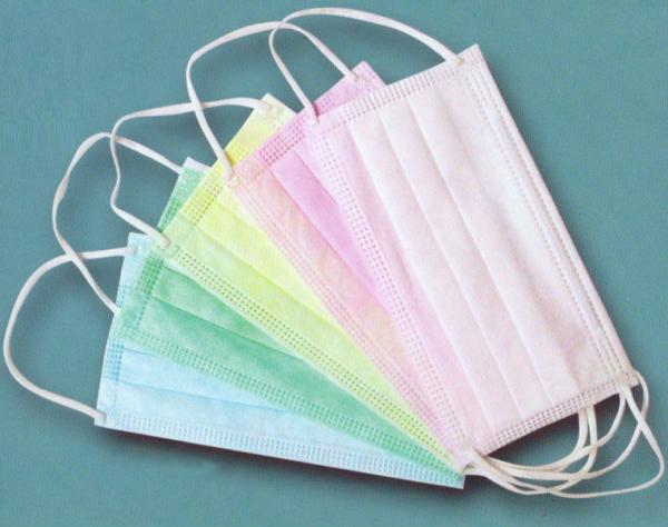 Unisex Disposable Three Layer Face Mask With Ear Loops Pink Red Green Blue
