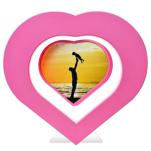 Heart Shaped Sublimation Magnetic Levitating Picture Frame Double Sided Creative Birthday Gift Home Decor Wedding Family Photo Frame