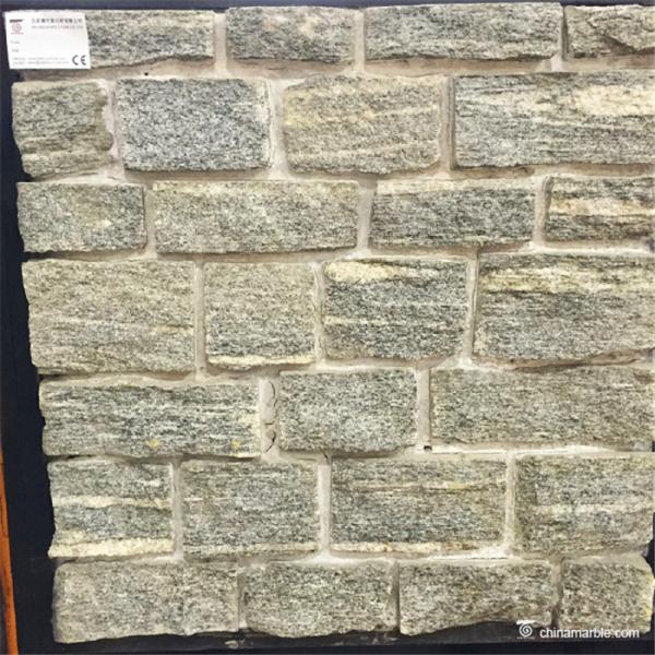 Natural stone Cement Backing Wall Cladding Tiles / Decorative Wall Covering Stone Panels