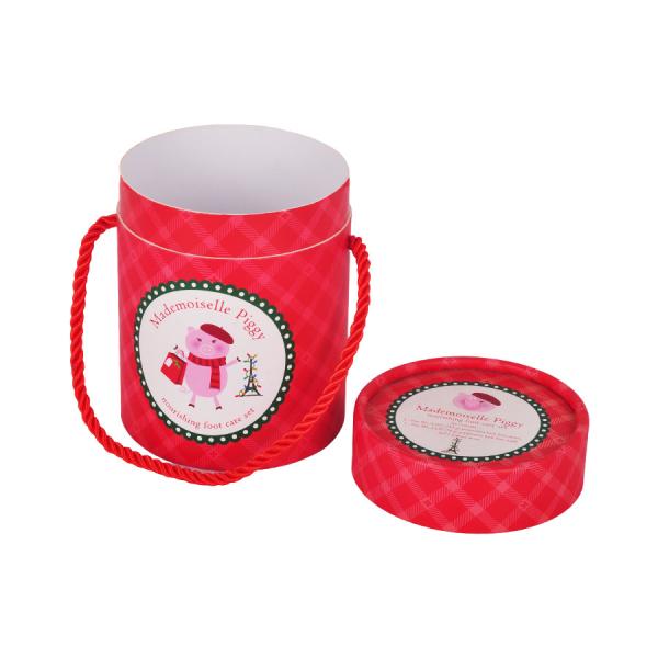 conteneur de papier cylindrique de carton de 2mm avec la poignée 15x25cm d
