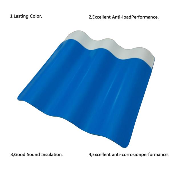 1.8mm PVC Roof Tiles 840mm Width Waterproof Plastic Roofing Sheets