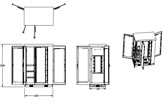 DDTE040 modificó los gabinetes al aire libre de la comunicación para requisitos particulares los recintos de estante de 19 pulgadas