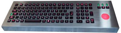 Teclado industrial militar do metal do preto durável do luminoso com IEC 60512-6 do Trackball