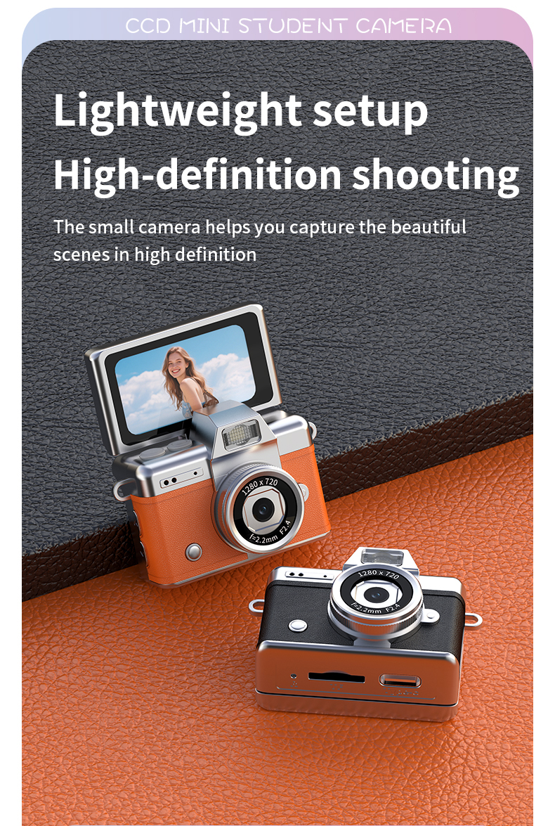 DLC Neck-Wearable Mini Camera | 48MP 1080P HD Flip Rotatable Lens Built-in Flash Filters Selfie Mode Video Recording Face