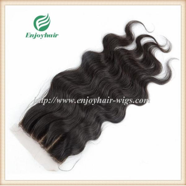 Silk top closure5''x5'' brazilian virgin hair natural color body wave 10''-24''L three way