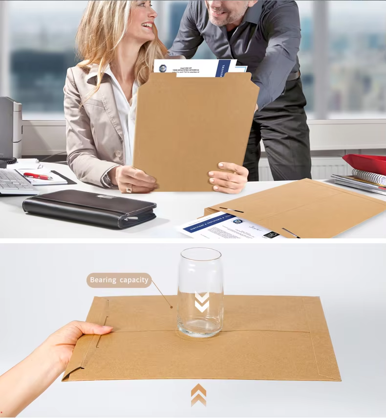 Customized Size Kraft Paper Cardboard Envelope Fast Express For Document