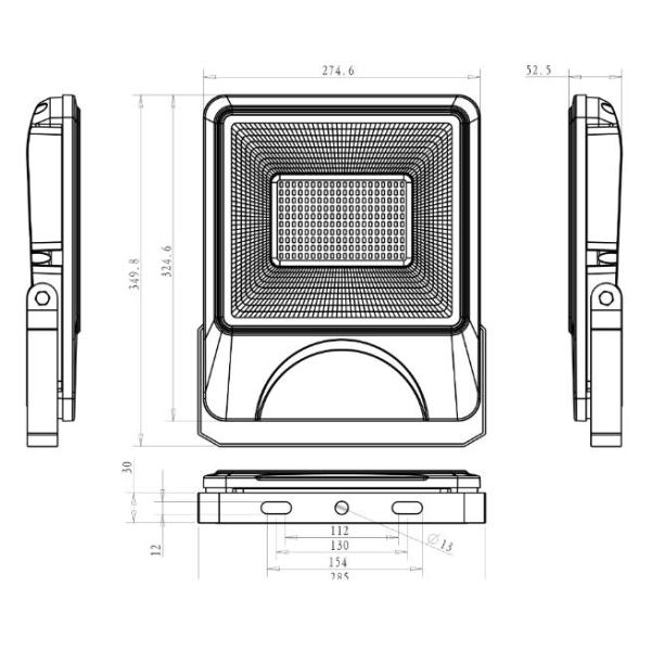 Нейтральный белый высокий выход 11000LM привел черноту светов потока 100W и серое снабжение жилищем