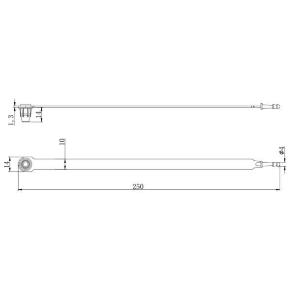 Waterproof 250mm Length Plastic Security Seals With 194 N Tensile Strength