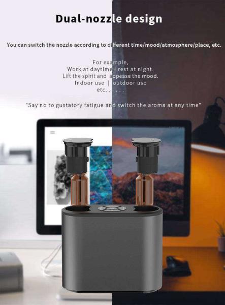 Waterless Rechargeable Cold Air Mist Diffuser Detachable Cool Atomization Dual Nozzle Design
