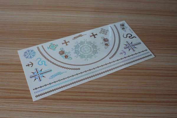 Stock wholesales metallic tattoo designs M-T019