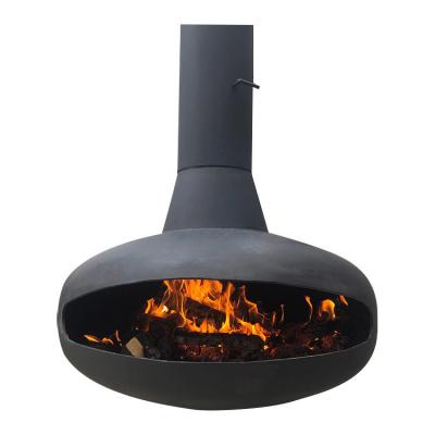 Black 65m2 Ceiling Hanging Log Burners 600mm Suspended Wood Burning Stove