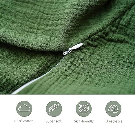 2 Fundas para almohada de lactancia de muselina, fundas suaves y adorables con cierre de cremallera, fundas 100% algodón para almohadas de lactancia